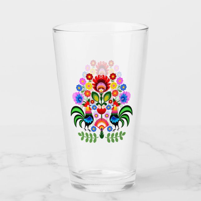Polish design flowers. glass (Front)