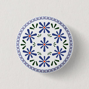 Polish design of traditional ceramics. 1 inch round button