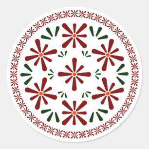 Polish design of traditional ceramics. classic round sticker