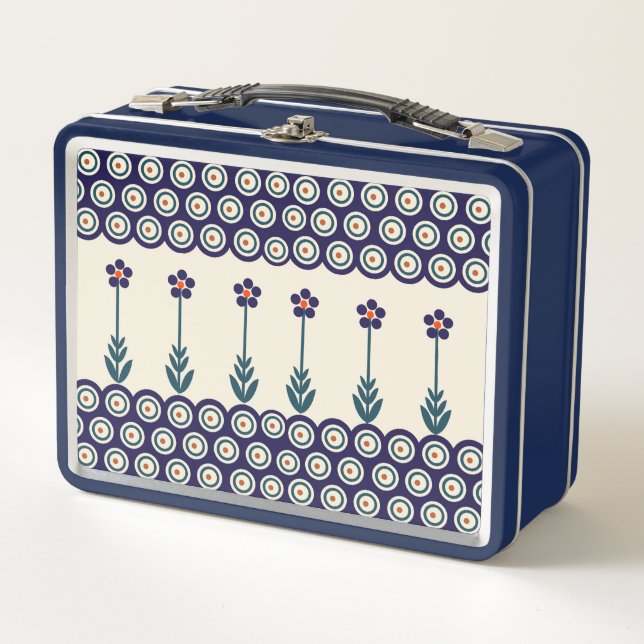 Polish design of traditional ceramics metal lunch box (Front)