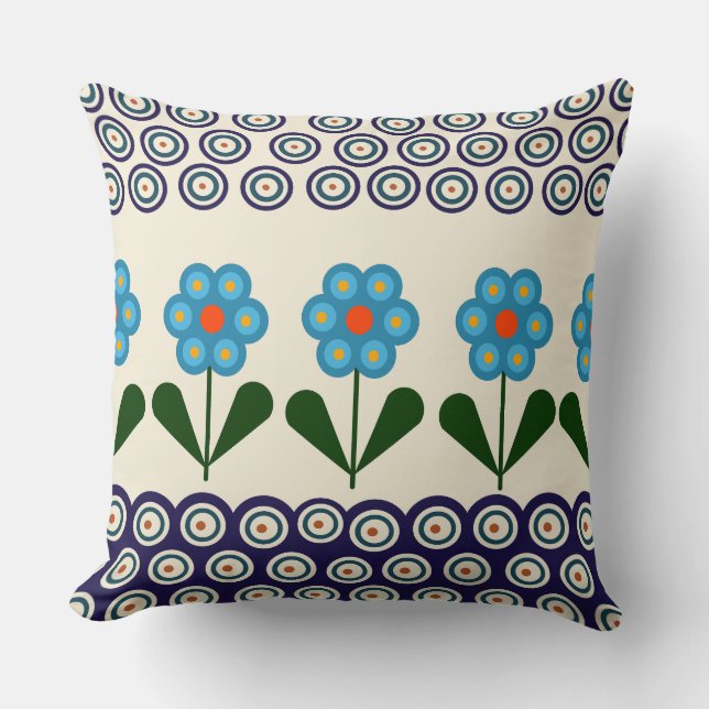 Polish design of traditional ceramics throw pillow (Front)