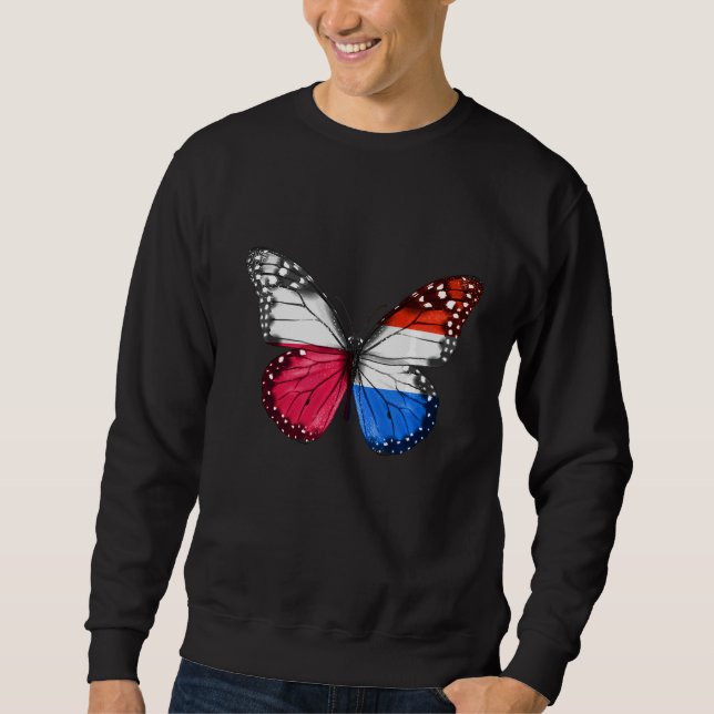 Polish Dutch Flag Butterfly Sweatshirt (Front)
