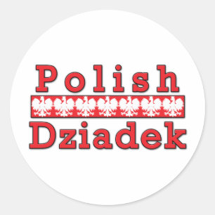 Polish Dziadek Eagles Classic Round Sticker