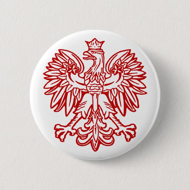 Polish Eagle 2 Inch Round Button (Front)