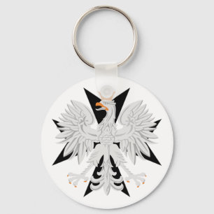 Polish Eagle Maltese Cross Keychain