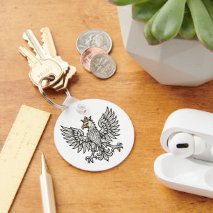 Polish Eagle Minimal Crest Keychain