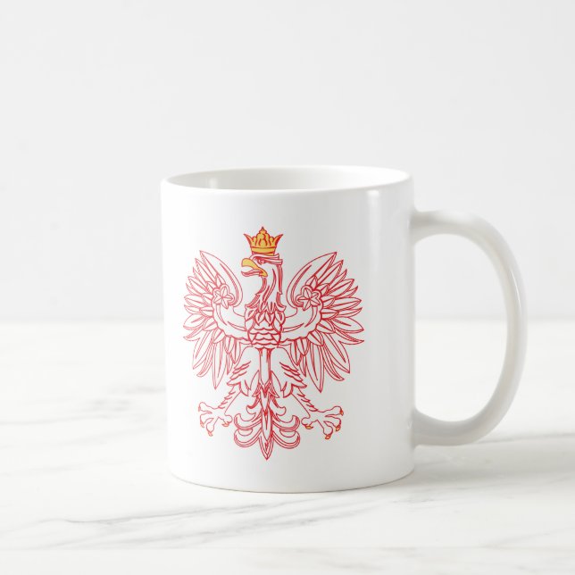 Polish Eagle Outlined In Red Coffee Mug (Right)