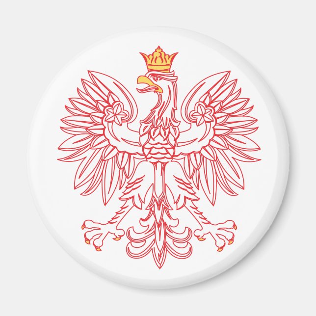 Polish Eagle Outlined In Red Magnet (Front)
