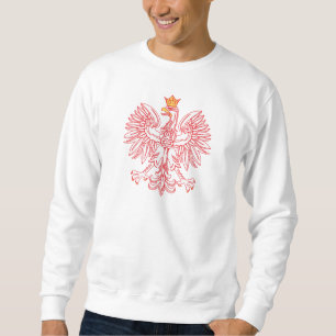 Polish Eagle Outlined In Red Sweatshirt
