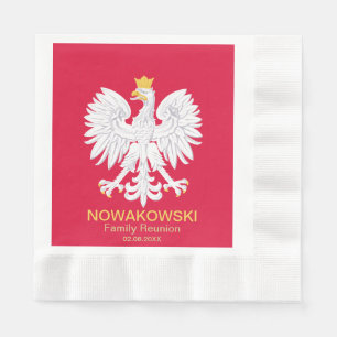  Polish Eagle 🦅 Polski Poland Red Crest Napkin
