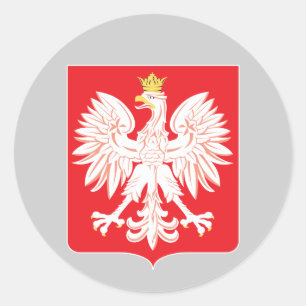 Polish Eagle Red Shield Classic Round Sticker