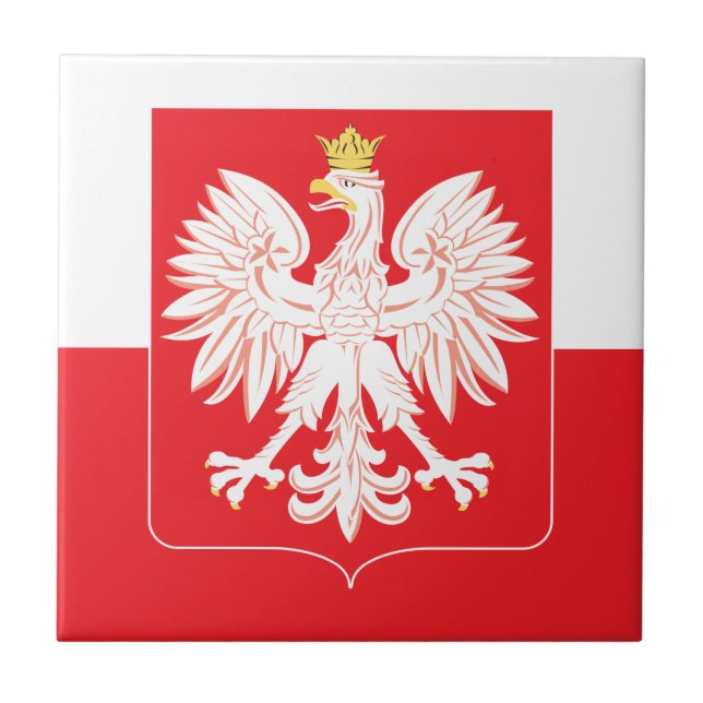Polish Eagle Red Shield Tile (Front)