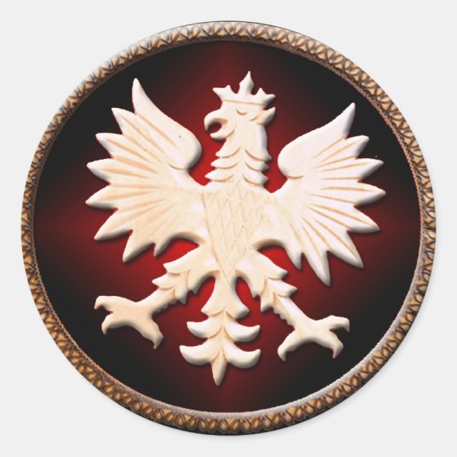 Polish Eagle Vintage Classic Round Sticker (Front)