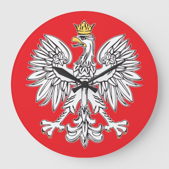 Polish Eagle With Gold Crown Clock (Front)