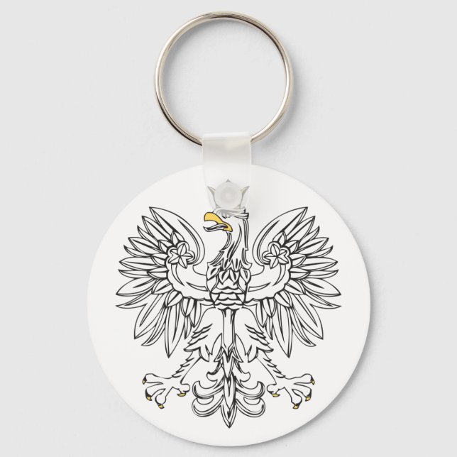 Polish Eagle With Gold Crown Keychain (Front)