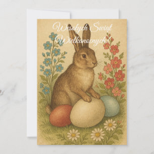 Polish Easter Bunny Rabbit Wesolych Swiat Invitation