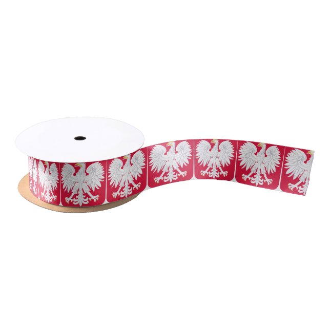 Polish Emblem - Poland Shield - Polska Herb Polski Satin Ribbon (Spool)