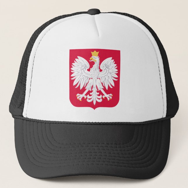 Polish Emblem - Poland Shield - Polska Herb Polski Trucker Hat (Front)