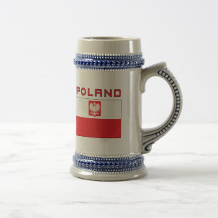 Polish Falcon Flag With Poland Beer Stein