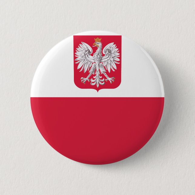Polish Flag 2 Inch Round Button (Front)