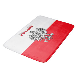 Polish flag bath mat