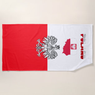 Polish flag beach towel