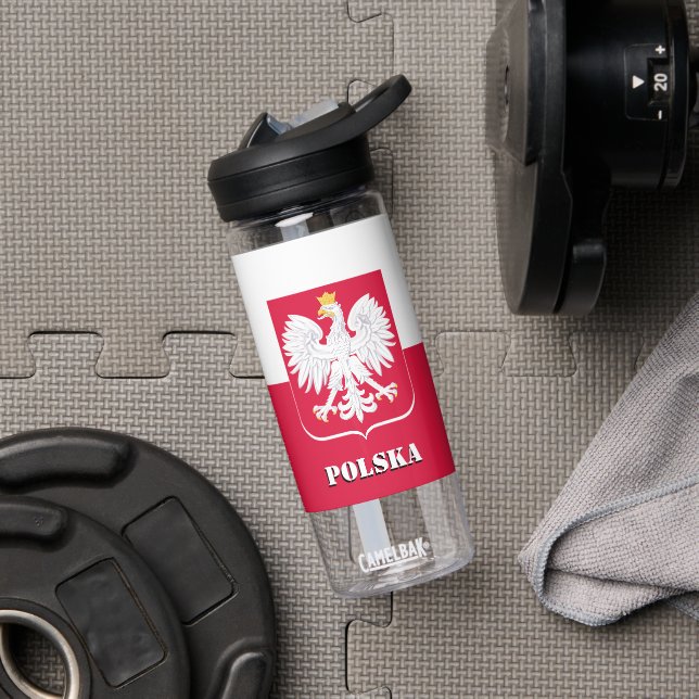 Polish Flag bottle, patriotic Poland Water Bottle (Gym)
