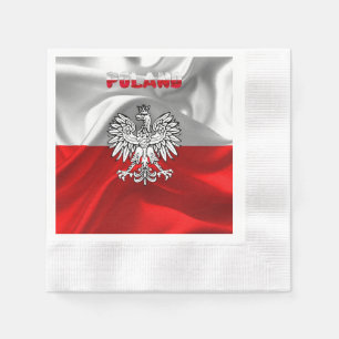Polish flag-coat of arms  napkin