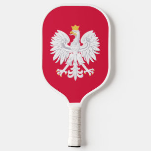 Polish Flag   Coat of Arms with Initials Pickleball Paddle