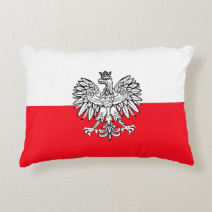 Polish flag decorative pillow