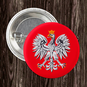 Polish Flag & Eagle Poland fashion patriot /sports 1 Inch Round Button