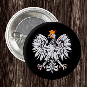Polish Flag & Eagle Poland fashion patriot /sports 1 Inch Round Button