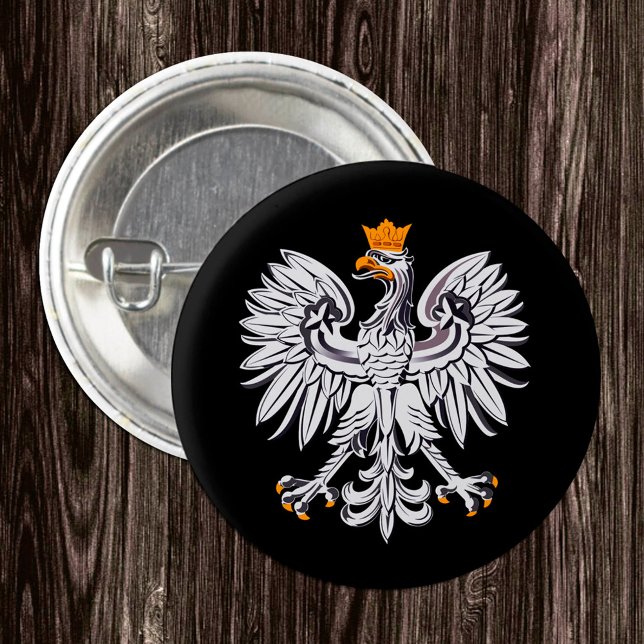 Polish Flag, Eagle & Poland fashion /sports 1 Inch Round Button (Creator Uploaded)