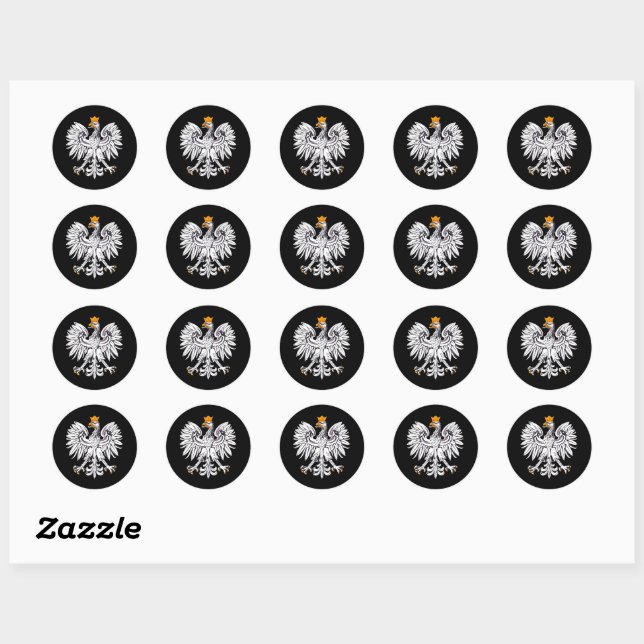 Polish flag & Eagle, Poland fashion sticker/sports Classic Round Sticker (Sheet)