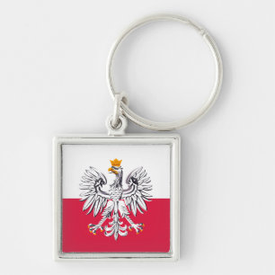 Polish flag & Eagle, Poland holiday, travel/sports Keychain