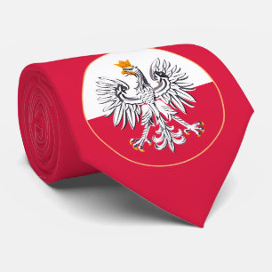 Polish Flag & Eagle Poland travel, business /sport Tie