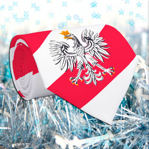 Polish Flag & Eagle Poland travel, business /sport Tie