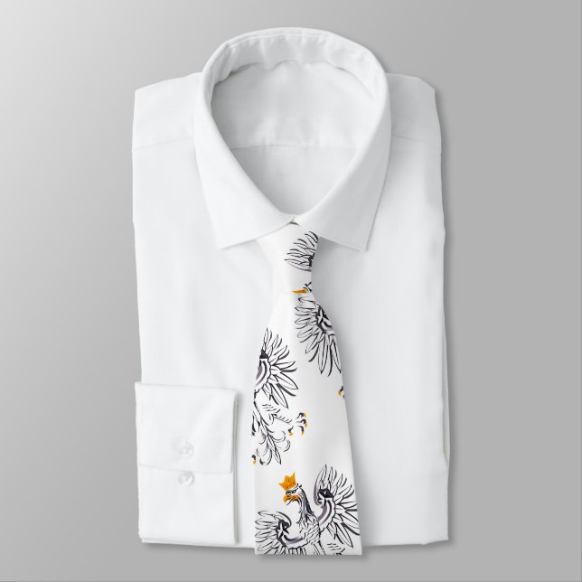 Polish Flag & Eagle Poland travel, holiday /sports Tie (Tied)
