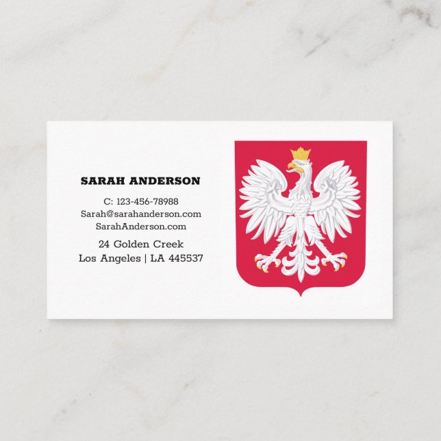 Polish Flag Elegant Business Card, Poland Business Card (Back)