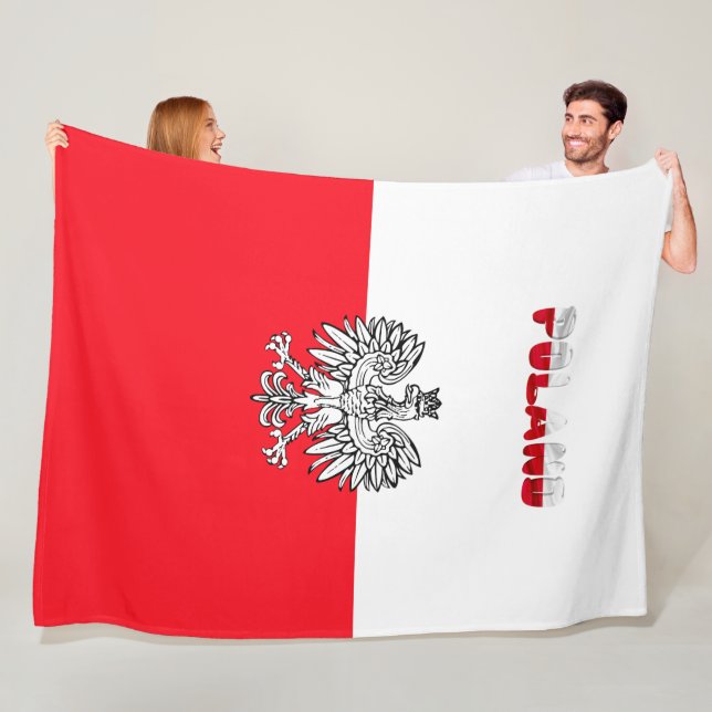Polish flag fleece blanket (In Situ)