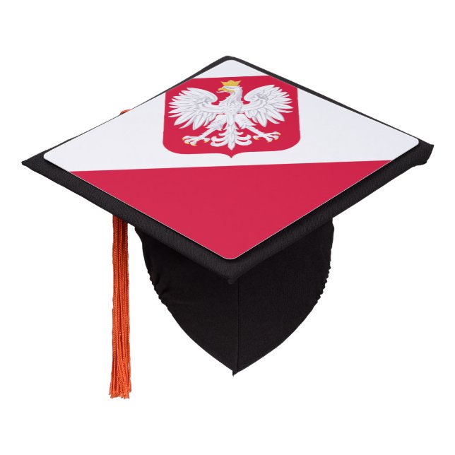 Polish flag graduation cap topper (Angled)