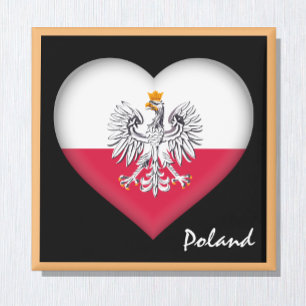 Polish flag & Heart Poland holiday, travel /sports Magnet