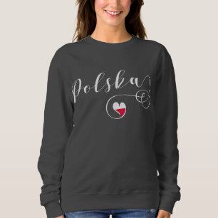 Polish Flag In Heart, Poland Polska Sweatshirt