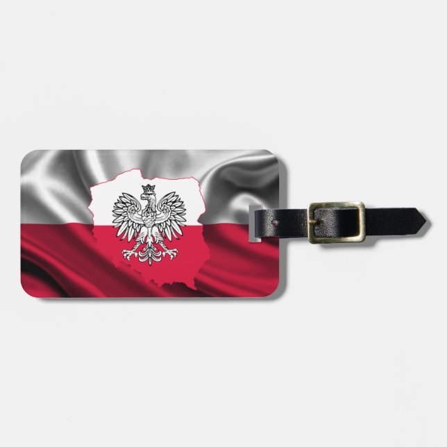 Polish Flag Luggage Strap Luggage Tag (Front Horizontal)