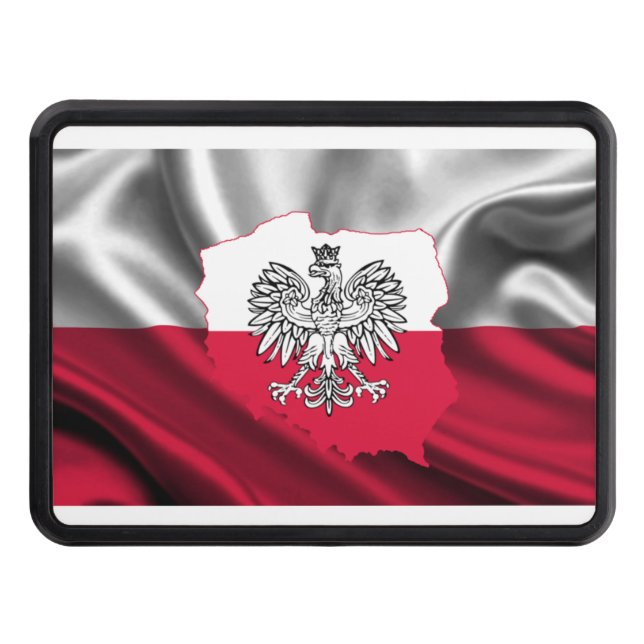 Polish Flag Map Car Hitch Trailer Hitch Cover (Front)