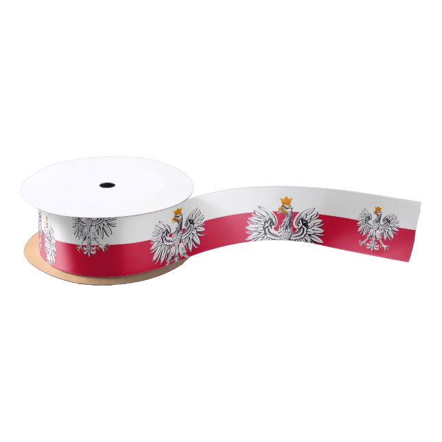 Polish Flag Ribbon, Poland / sports, wrapping Satin Ribbon (Spool)