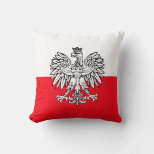 Polish flag throw pillow