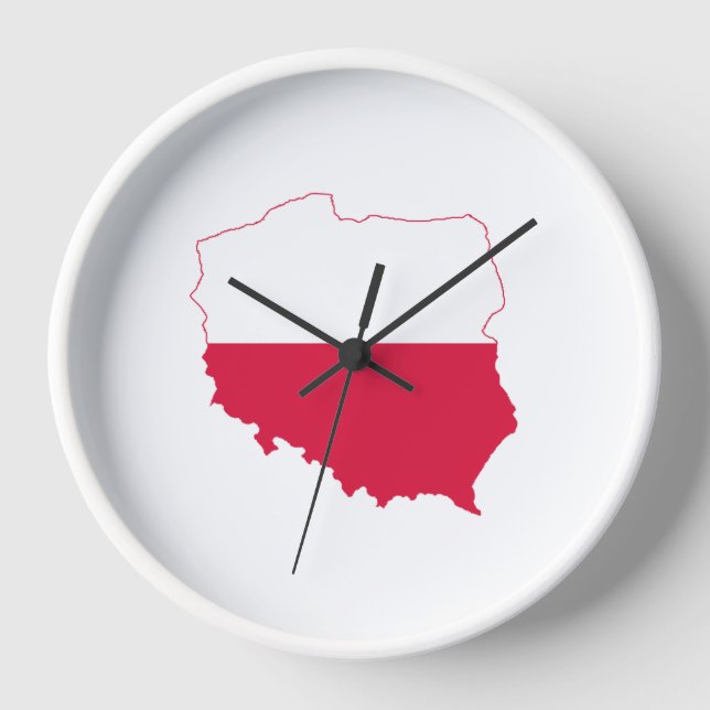 Polish Flag Wall Clock (Front)