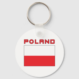 Polish Flag With Poland Keychain