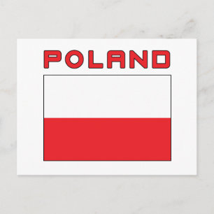 Polish Flag With Poland Postcard